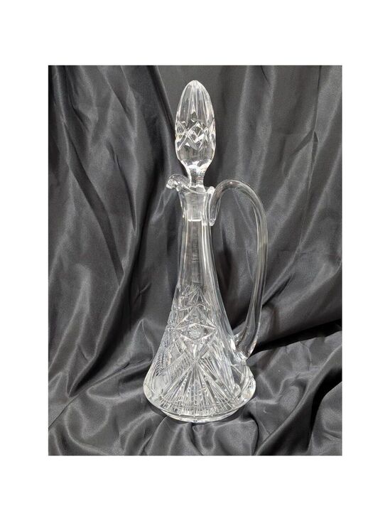 Other - Cut Lead Crystal Glass Decanter with Stopper Excellent Condition 16.5" Tall